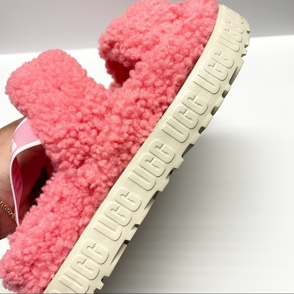 UGG Oh Fluffita Fur Slides Pink Rose - Picture 6 of 8
